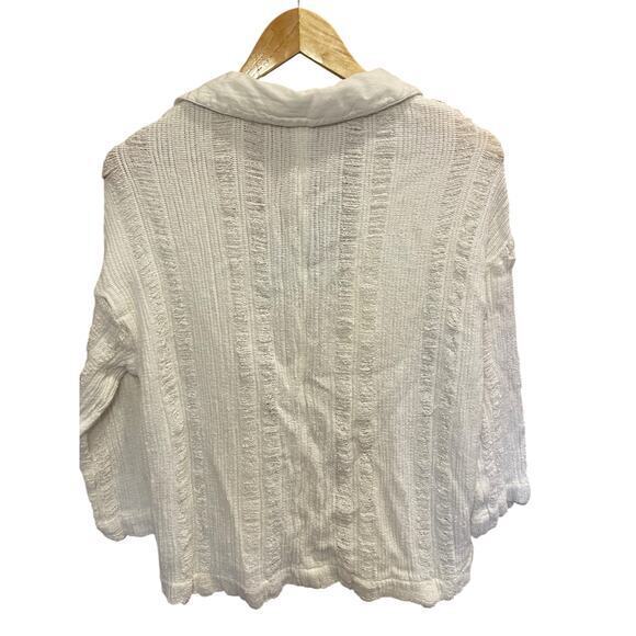Free People Distressed White Cardigan Blazer Sweater Top Women‎ Casual Boho XS - Picture 6 of 9
